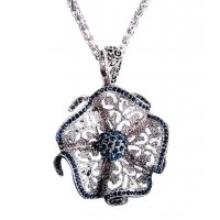 N2268 - Alloy diamond flower necklace