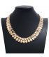 N2292 - Punk style big metal texture clavicle chain