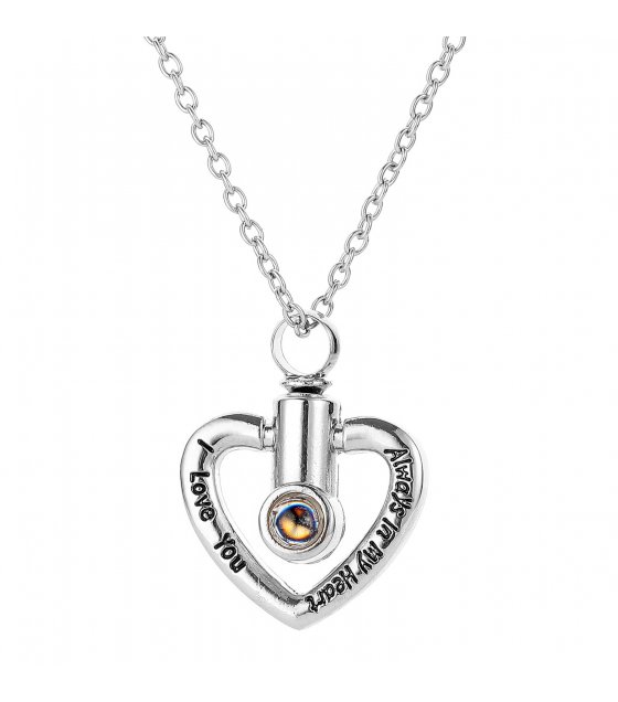 N2300 - Heart Shaped Projection Pendant Necklace