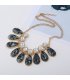 N2321 - Drop Shaped Colored Resin Gem Short Necklace