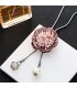 N2331 - Korean flower pendant tassel crystal necklace
