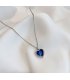 N2342 - Blue Crystal Heart Necklace