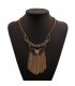 N2347 - Short tassel diamond butterfly necklace