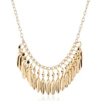 N2349 - Leaf tassel necklace