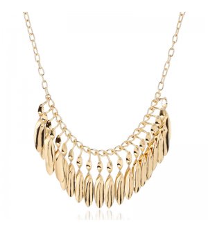 N2349 - Leaf tassel necklace