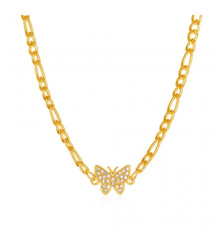 N2350 - Rhinestone butterfly necklace