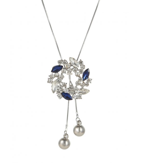 N2385 - Korean crystal diamond flower necklace