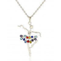 N2390 - Korean Ballet Color Diamond Necklace
