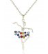 N2390 - Korean Ballet Color Diamond Necklace