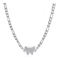N2392 - Rhinestone butterfly necklace