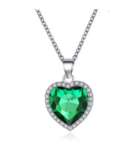 N2406 - Titanic Crystal Gem Heart Necklace