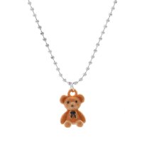 N2413 - Cute plush bear necklace