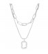 N2419 - Geometric stacked clavicle chain Necklace