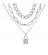 N2421 - Punk chain lock necklace