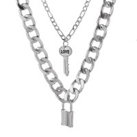 N2426 - Retro Lock Key Necklace