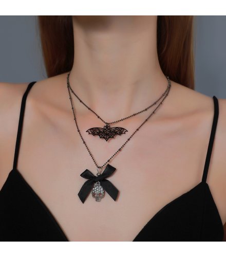 N2434 - Bowknot Bat Pendant Necklace