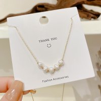 N2456 - Korean Retro Pearl Pendant Necklace