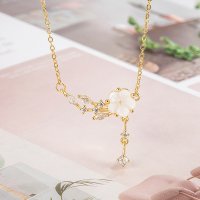 N2511 - Pearl cherry blossom necklace
