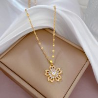 N2527 - Korean luxury flower necklace