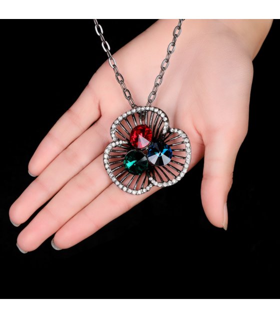 N2557 - Multi Gemstone Pendant Necklace