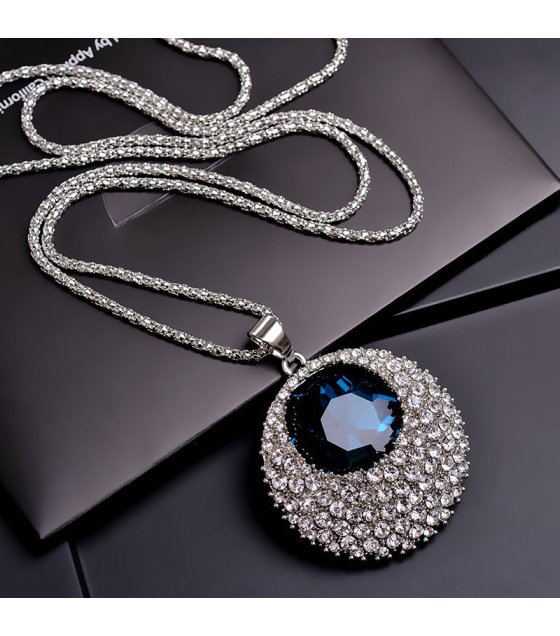 N2558 - Blue gemstone Pendant Necklace