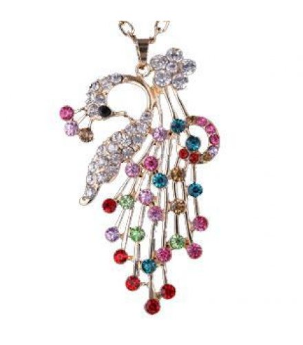 N581 - Colorful Peacock Necklace