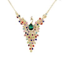 N901 -  exquisite gem peacock necklace 