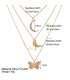 XN011 - Rhinestone butterfly pendant necklace
