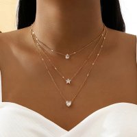XN012 - Multi-layer zircon pendant necklace