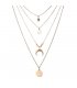 XN021 - Moon geometric pendant multi-layer necklace