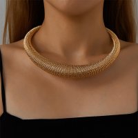 N2543 - Gold Collar Clavicle Pendant Necklace