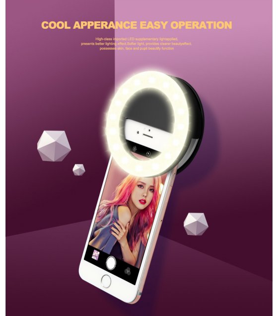 Rechargeable selfie ring light