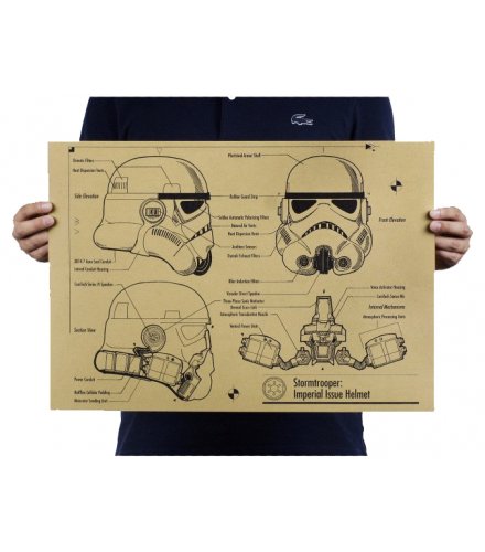 PO016 -Storntrooper Helmet Blueprint Poster