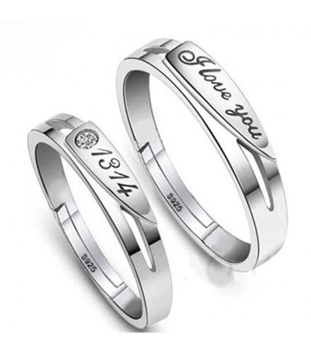 R249 - Couple Lovers Silver Ring set