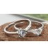 R250 - White Diamond Alloy Silver Couple Ring Set