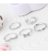R298 - Bow Heart Silver ring Set