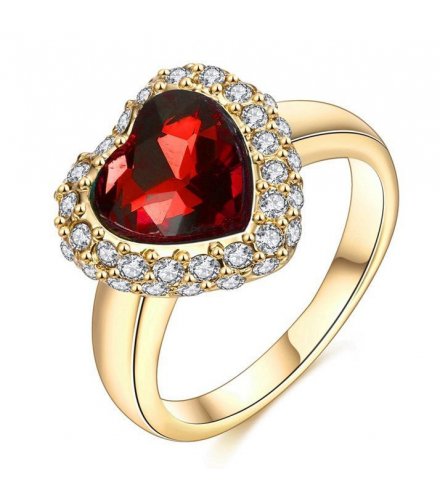 R351 - Red Gemstone Heart Ring
