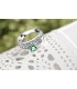 R438 - Austrian alloy white green zircon ring