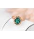 R439 - Crystal Gold Plated Green Diamond Ring