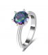 R440 - Single drill six claw color diamond ring
