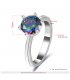 R440 - Single drill six claw color diamond ring