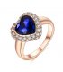 R441 - Rose Gold Striped Blue Heart Ring