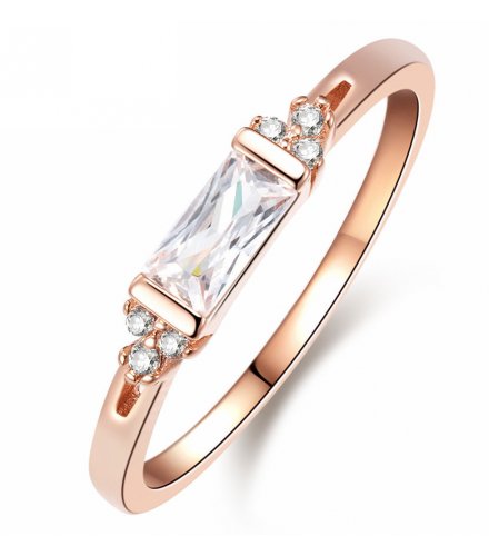 R486 - Rectangular solid zircon ladies diamond ring