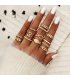 R518 - Knotted geometric leaf triangle Ring Set