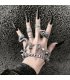 R541 - Retro heavy metal dark gothic punk 4 four-piece ring set