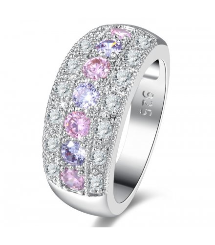 R569 - Diamond Zircon Ring Platinum Fashion Ring