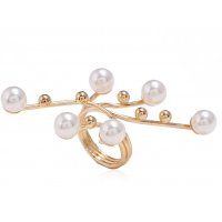 R572 - Fashion trend pearl geometric ring