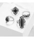 R573 - Fashion black gemstone Ring