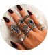 R573 - Fashion black gemstone Ring
