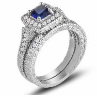 R580 - Blue Inlaid Zircon Ring